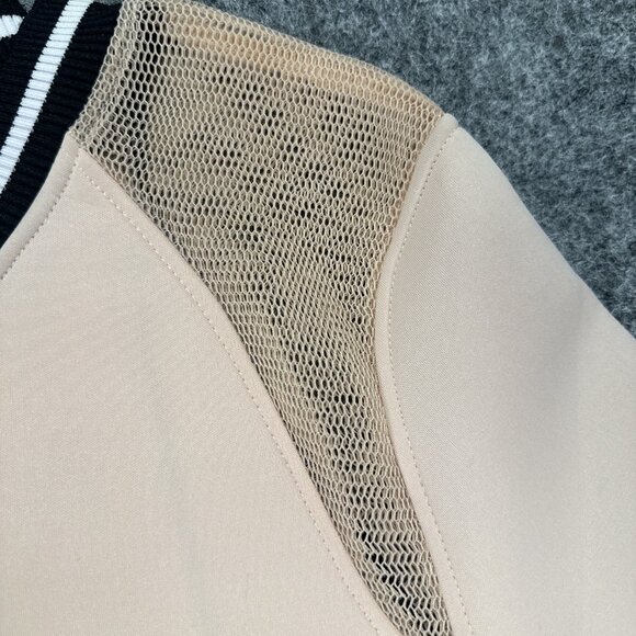 C&C California Womens Pink Mesh Sweatshirt Large Black White Trim Fall Pullover - Picture 8 of 13